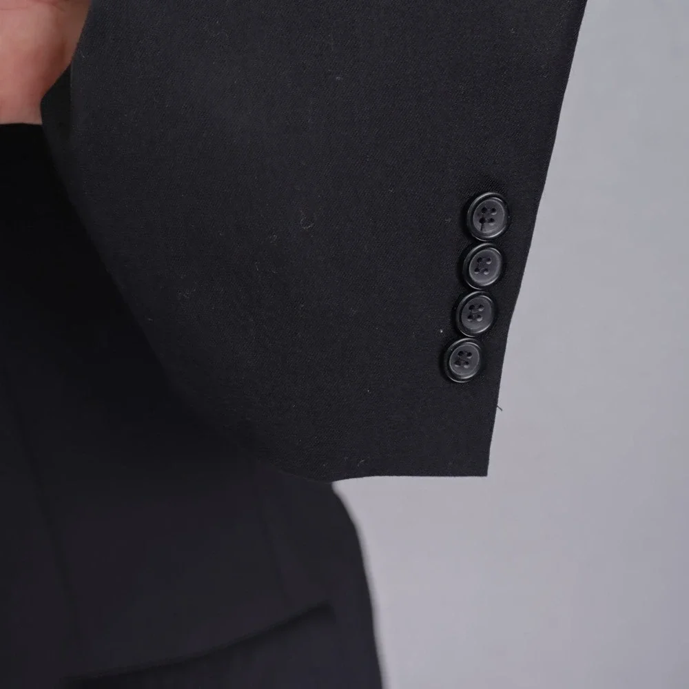 Pronto Uomo‎ Platinum Wool Black 2 Button Blazer 50L Tagged 52L